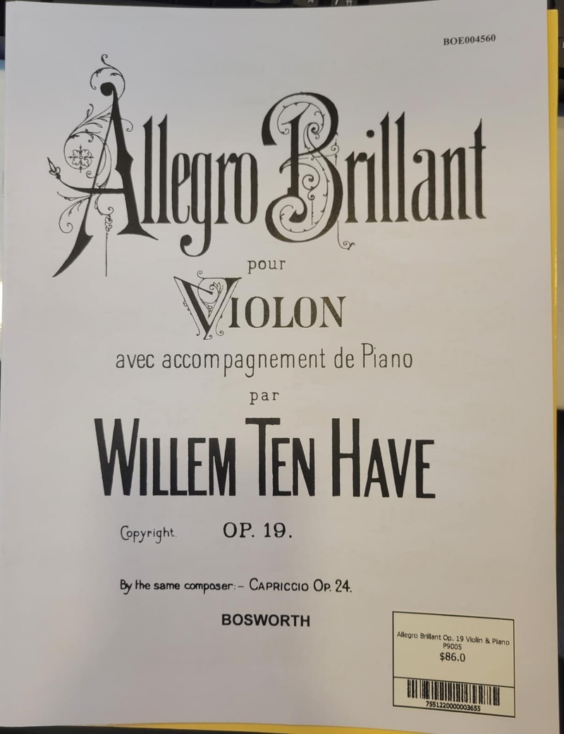 Allegro Brillant Op. 19 Violin & Piano