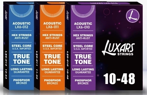 LUXARS  PVD離⼦覆膜民謠結他弦 ACOUSITC GUITAR STRINGS -  PVD lon Coating - LX6