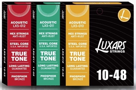 LUXARS PU⾼分⼦覆膜民謠結他弦 ACOUSITC GUITAR STRINGS - PU Polymer Coating - LX5