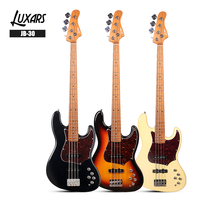 LUXARS JB-30（Poplar Body Round Fret Electric Bass with 3 way mid freq. selector）楊木琴體帶3檔中頻切換低音結他