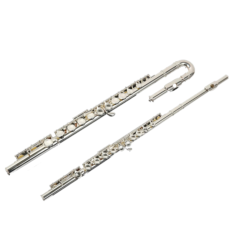 MIDITONE FLUTE 附U型笛頭 鍍銀⽩銅長笛 MF -100 (16閉孔C調長笛)